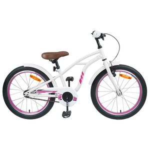 vidaXL Kinderfiets 18 Inch voor 5-7 jaar Wit