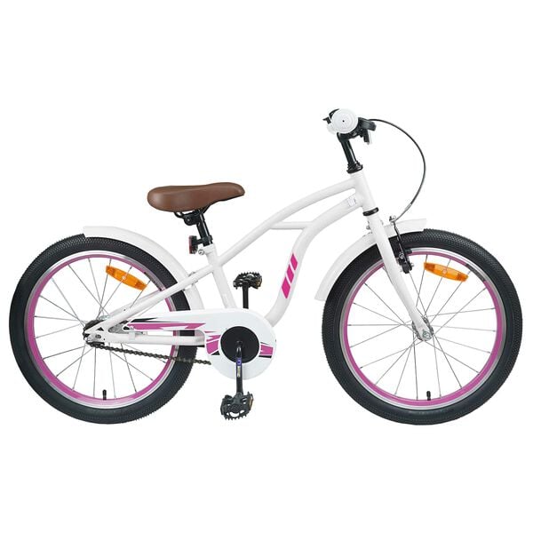vidaXL Kinderfiets 18 Inch voor 5-7 jaar Wit