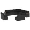 vidaXL 13-delige Loungeset met kussens poly rattan zwart