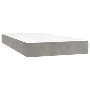 vidaXL Pocketveringmatras voor kinderen medium 80x160 cm fluweel lichtgrijs