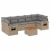 vidaXL 8-delige Loungeset met kussens poly rattan gemengd beige