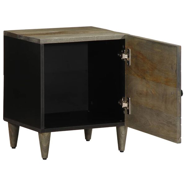 vidaXL Nachtkastjes 2 st 40x33x46 cm massief mangohout lichtgrijs