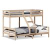vidaXL Stapelbed massief grenenhout 80x200/140x200 cm