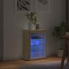 vidaXL Dressoir met LED-verlichting 41x37x67 cm sonoma eikenkleurig