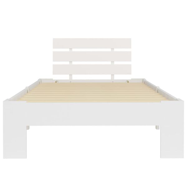 vidaXL Bedframe massief grenenhout wit 90x200 cm