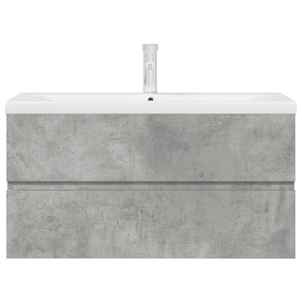 vidaXL 2-delige Badkamermeubelset bewerkt hout betongrijs