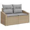 vidaXL Tuinbankenset met kussen 9 pcs Beige poly rattan