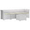 vidaXL 4-Persoons Tuin Sofa met Kussens Rieten Look PP Wit