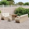 vidaXL Tuin Sofa Set met kussen met opslag 10 pcs Beige poly rattan