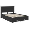 vidaXL Bedframe met hoofdeinde Zwart 135 x 190 cm Bewerkt hout