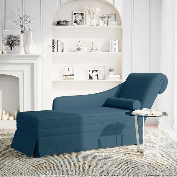 vidaXL Chaise longue met bolster en rechterarmleuning fluweel blauw