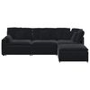 vidaXL Modulaire bank met voetenbank en kussens fluweel zwart