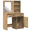 vidaXL Make-up tafel set met LED 2 pcs Artisan Eiken Bewerkt hout