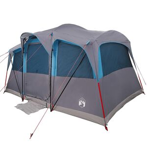 vidaXL Gezinstent Blauw en Grijs 435 x 255 x 216 cm Polyester en staal