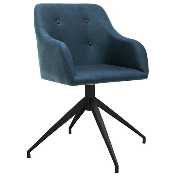 vidaXL Eetkamerstoelen draaibaar 4 st stof blauw