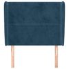 vidaXL Hoofdbord met randen 103x23x118/128 cm fluweel donkerblauw