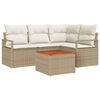 vidaXL Tuinbankenset 5 st Beige en Cr&egrave;me poly rattan