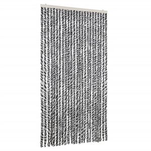 vidaXL Vliegengordijn 100x200 cm chenille grijs en zwart-wit