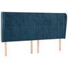 vidaXL Hoofdbord met randen 203x23x118/128 cm fluweel donkerblauw