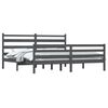 vidaXL Bedframe massief grenenhout grijs 200x200 cm
