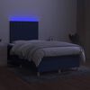 vidaXL Boxspring met matras en LED stof blauw 120x190 cm