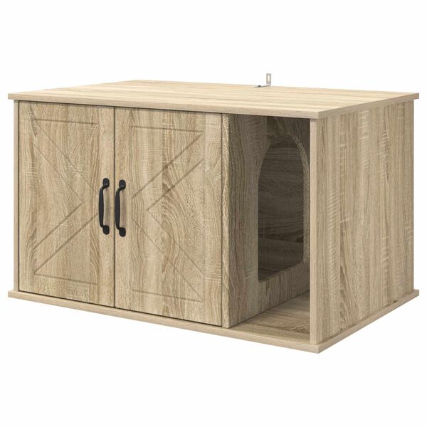 vidaXL Kattenhuis Sonoma 85 x 55 x 50 cm Bewerkt hout