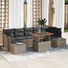 vidaXL Tuin Sofa Set met opslag 8 pcs Grijs Poly riet