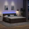 vidaXL Ottoman bed met matrassen en LED's 200x200cm stof donkerbruin