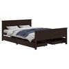 vidaXL Bedframe met 4 lades 140x200 cm massief grenenhout donkerbruin