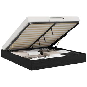 vidaXL Ottoman Bedframe met opslag Zwarte Eik 203 x 180 x 25 cm