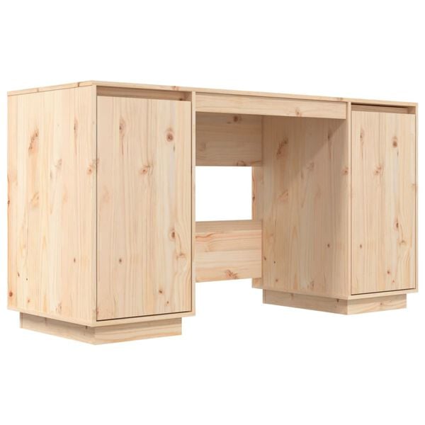 vidaXL Bureau 140x50x75 cm massief grenenhout