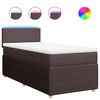 vidaXL Boxspring met matras stof donkerbruin 100x200 cm