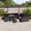 vidaXL Tuinbankenset met kussen 17 pcs Zwart poly rattan