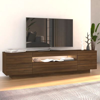 vidaXL Tv-meubel met LED-verlichting 160x35x40 cm bruin eikenkleur