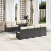 vidaXL Tuin Sofa Set met opslag 9 pcs Zwart Poly riet