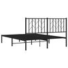 vidaXL Bedframe met hoofdbord metaal zwart 140x190 cm