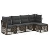 vidaXL Tuinbankenset 5 st Grijs poly rattan