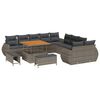 vidaXL Tuin Sofa Set 13 pcs Grijs Poly rattan en gepoedercoat staal