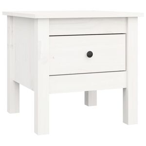 vidaXL Bijzettafel 40x40x39 cm massief grenenhout wit