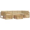 vidaXL Buiten bankenset met kussen 7 pcs Wit en Beige Polyester