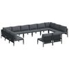 vidaXL Tuinbankenset 12 st Zwart Staal
