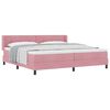 vidaXL Boxspringbed met hoofdeinde Roze 200 x 200 cm Fluweel
