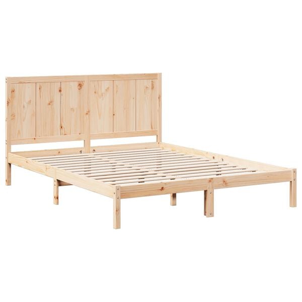 vidaXL Bedframe extra lang zonder matras massief hout 140x220 cm