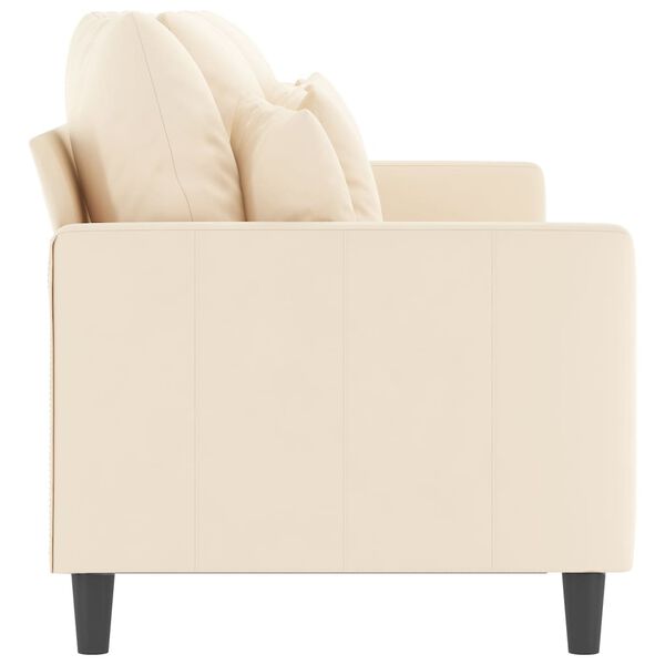 vidaXL Driezitsbank 180 cm fluweel cr&egrave;mekleurig