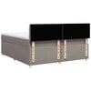 vidaXL Boxspring met matras stof taupe 180x200 cm