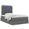 vidaXL Opbergbed met LED met matras Donkergrijs 120 x 190 cm Polyester