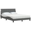 vidaXL Bed met matras "Hanko" stof donkergrijs 120x200 cm