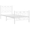 vidaXL Bedframe met hoofd- en voeteneinde metaal wit 90x190 cm