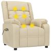 vidaXL Massagestoel elektrisch stof crèmekleurig