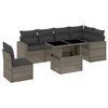 vidaXL 7-delige Loungeset met kussens poly rattan grijs